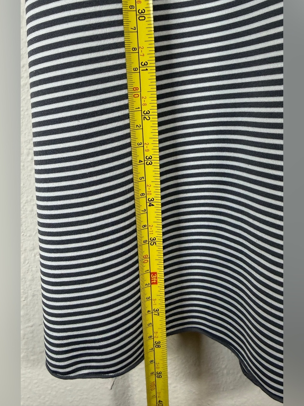 PrAna Quinn Dress S Small Striped Gray White Strappy Cross Back Built In Bra Mid - Picture 9 of 9